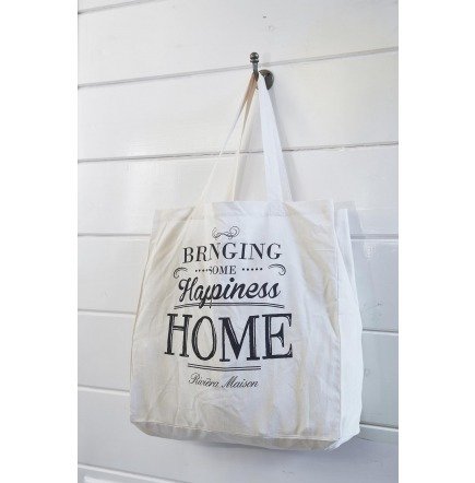 Riviera Maison Bringing Home Cotton Bagn torba na zakupy bawełniana ecru 45x13,5x45 cm