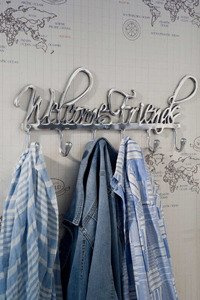 Riviera Maison, wieszak, Coatrack Welcome Friends, aluminiowy, 61x25x4cm