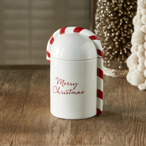 Riviera Maison Pojemnik świąteczny na ciastka Christmas Candy Cane Storage Jar H: 24cm x W: 13cm x L: 14.5cm