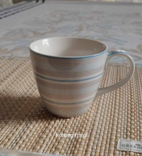 Greengate Kubek porcelanowy Divia pale blue pastelowy błękit i beż h9cm 300ml