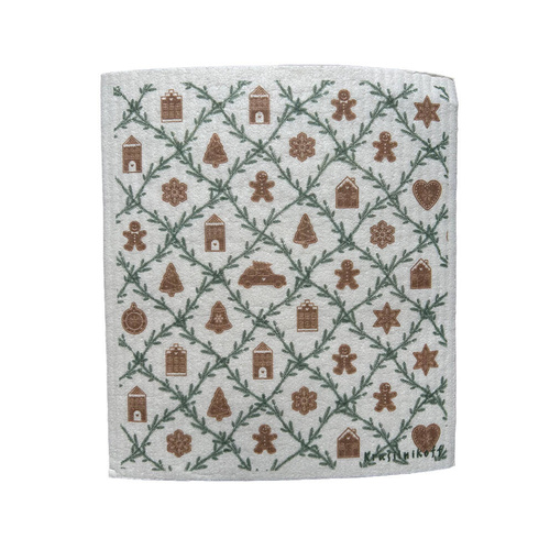 Szwedzkie zmywaki kuchenne ściereczki kuchenne Swedish Dishcloth Gingerbread Diagonal 70% celuloza 30% bawełna 19x17cm