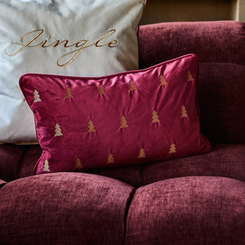 Riviera Maison Poszewka świąteczna na poduszkę Golden Christmas Pillow Cover 50x30cm kolor bordowy/złoty