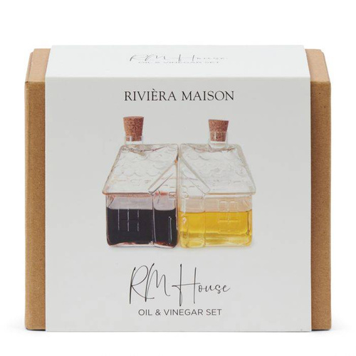 Zestaw do oliwy i octu Riviera Maison RM House Oil & Vinegar Set szkło 13x11x7,5cm 