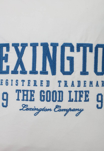 Lexington Poszewka na poduszkę Logo Organic Cotton Twill Pillow Cover bawełna 50x50cm biały/niebieski