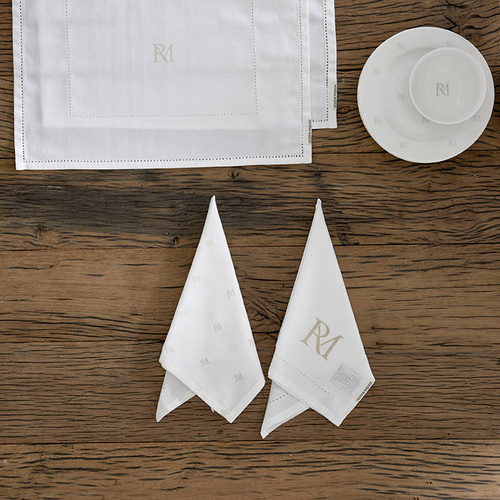 Riviera Maison Serwetki materiałowe RM Monogram Napkin kpl 2 szt bawełna 45x45cm