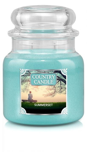 Country Candle, świeca zapachowa, Summerset, słoik średni, 453g, 2 knoty.