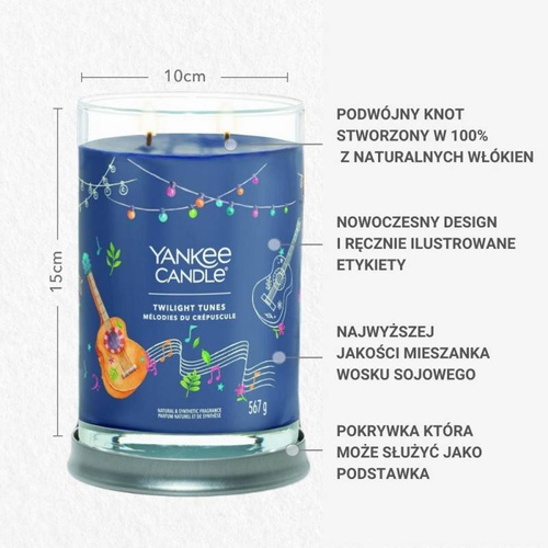 Yankee Candle Signature Świeca zapachowa Twilight Tunes duży tumbler 567g dwa knoty wosk sojowy