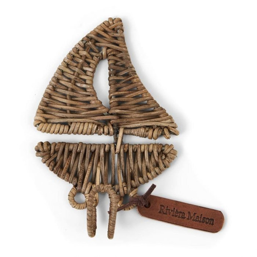 Riviera Maison Wieszak Żaglówka rattanowa Sail Away Cloth Hook 12x19cm.