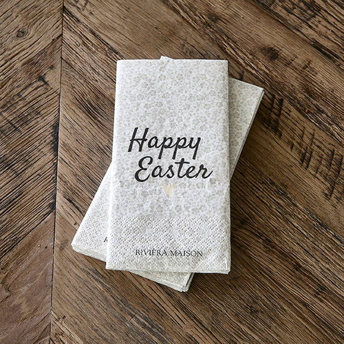 Riviera Maison Serwetki papierowe lunchowe Paper Napkin Happy Easter 16,5x8,5 cm 20szt/paczka