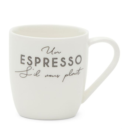 Riviera Maison Kubeczek do espresso Sil Vous Plait Espresso Mug porcelana biały 6x5,5x5,5cm