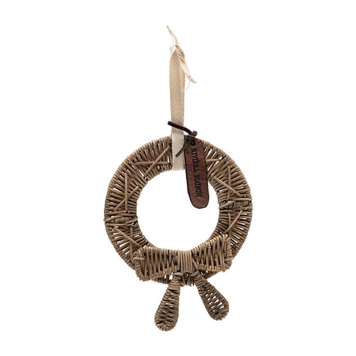 Riviera Maison Zawieszka rattanowa Mini wieniec z kokardą RR Mini Christmas Wreath H16cm x 12cm