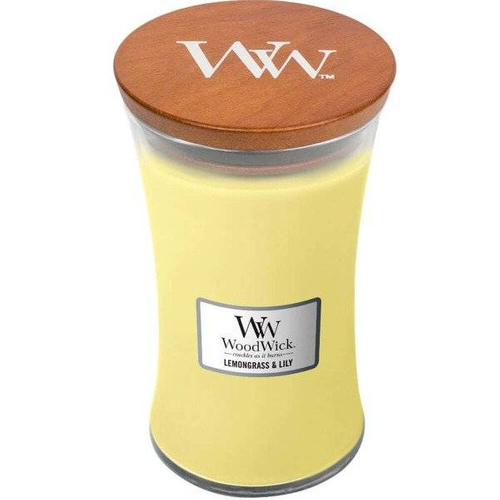 Świeca zapachowa Woodwick Lemongrass & Lily duża 610g