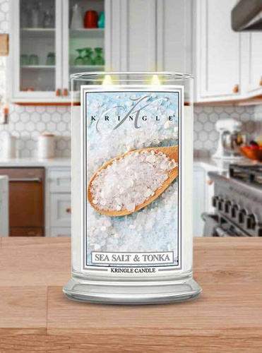 Kringle Candle świeca zapachowa Sea Salt & Tonka duża 623g z 2 knotami wosk sojowy