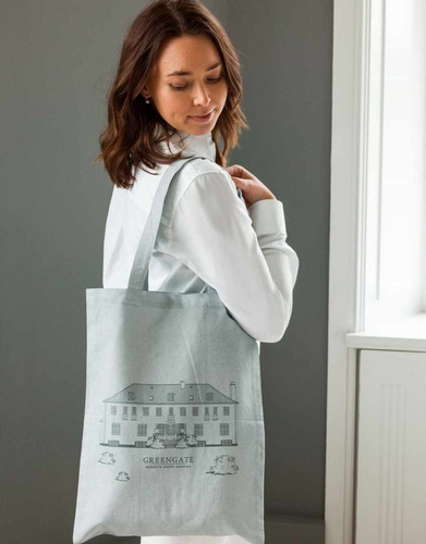 Greengate Torba na zakupy biała Bag Cotton Greengate white bawełna 45x34cm