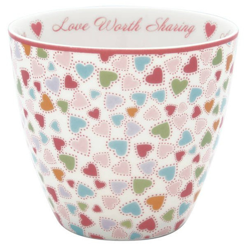 Kubek Latte Greengate Love pastel mix 300ml 9x10cm.