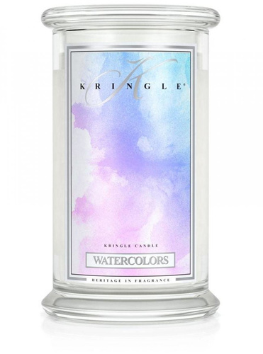 Kringle Candle świeca zapachowa Watercolors duży klasyczny słoik 623g 2 knoty.