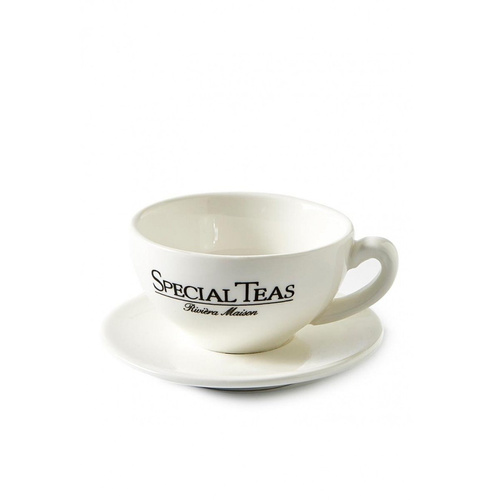 Riviera Maison Special Teas Teabag Holder talerzyk pod herbatę w kształcie filiżanki, porcelana, 9x3,5 cm