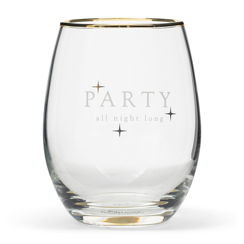 Riviera Maison szklanka do napojów Party All Night Long Water Glass 11cm poj 400ml