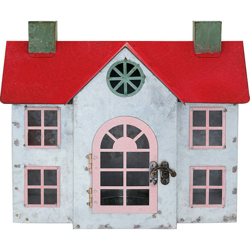 Greengate Domek metalowy na świecę tealight House Decoration Charline Red Large