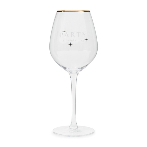 Riviera Maison Kieliszek do wina Party All Night Long Wine Glass poj 350ml 21cm