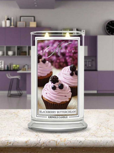 Kringle Candle świeca zapachowa Blackberry Buttercream duża 623g z 2 knotami wosk sojowy