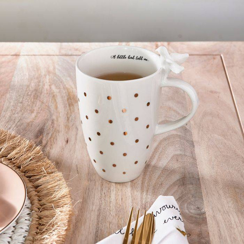 Riviera Maison Kubek porcelanowy do herbaty A Little Bird Tea Mug 400ml 13x9cm