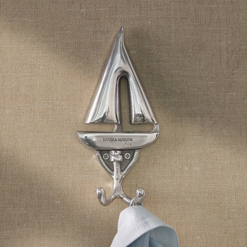 Riviera Maison Wieszak aluminiowy żaglówka Sailing Hook kolor srebrny 18x18cm