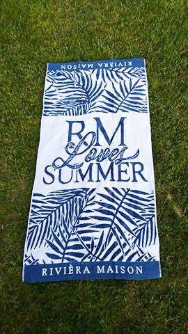 Riviera Maison Ręcznik plażowy RM Palm Leaves Beach Towel BL 160x85cm