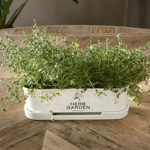 Pojemnik porcelanowy na zioła Riviera Maison Kitchen Herb Garden Planter 32,5x10x10cm biały