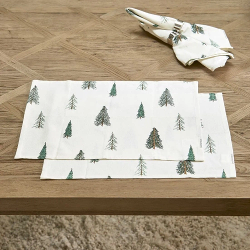 Riviera Maison Podkładki materiałowe na stół Winter Forest Placemat kpl 2 szt bawełna 45x35cm