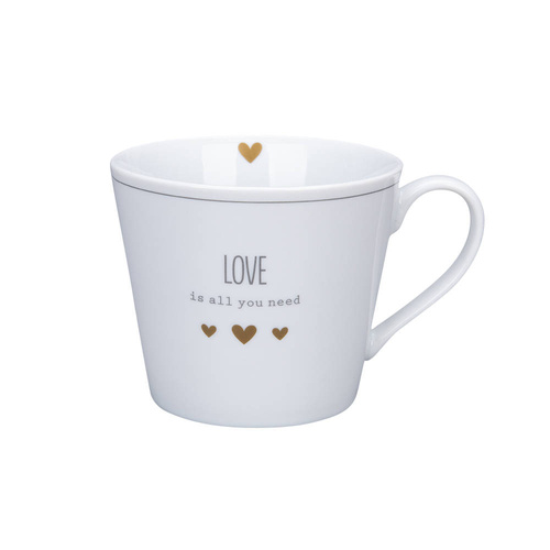 Krasilnikoff Kubek porcelanowy Love is All you need biały H9cm 400ml