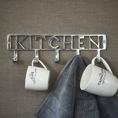 Wieszak kuchenny z aluminium Riviera Maison RM Kitchen Hook 32x9x2,5cm srebrny