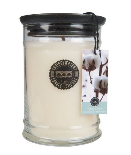 Bridgewater Candle, świeca zapachowa, słoik duży, White Cotton, 524g.