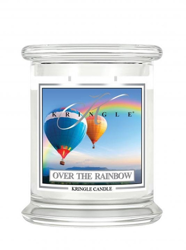 Kringle Candle, świeca zapachowa, Over The Rainbow, średni klasyczny słoik, 411g, 2 knoty.