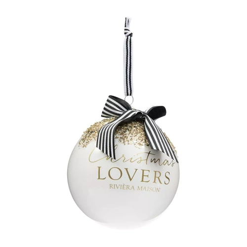 Riviera Maison Bombka szklana Christmas Lovers Ornament 12 cm biała