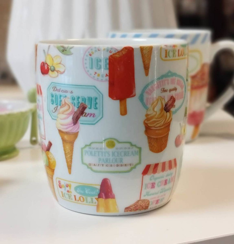 Kubek porcelanowy Retro Treats Ice Lolly Creative Tops biały 300ml