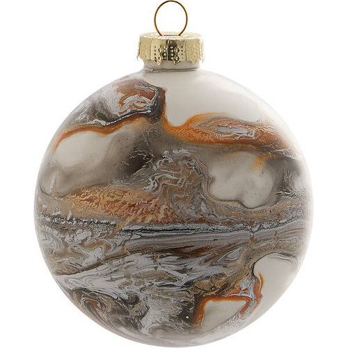 Greengate Bombka szklana Christmas Ball Drew grey marble wzór marmur 8cm