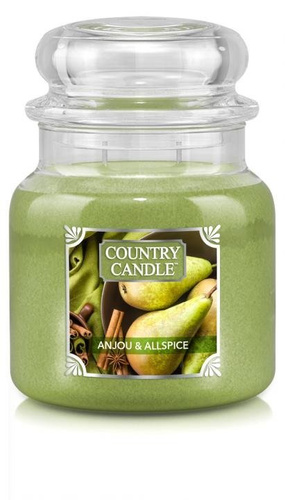 Country Candle, świeca zapachowa, Anjou & Allspice, słoik średni, 453g, 2 knoty.