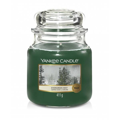 Yankee Candle świeca zapachowa Evergreen Mist słoik średni 411g.