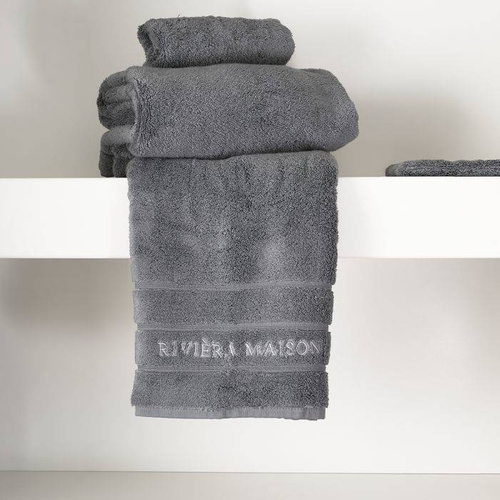 Riviera Maison Ręcznik łazienkowy RM Hotel Towel anthracite 100x50cm antracytowy 100% bawełna