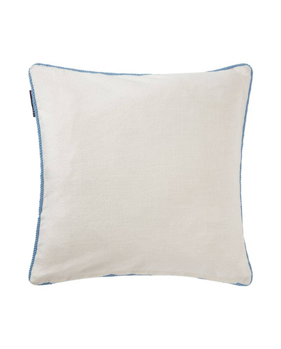 Lexington Poszewka na poduszkę Ocean Treasures Sea Embroidered Recycled Cotton Pillow Cover biała haft w kolorze błękitnym 50x50 cm 100% bawełna