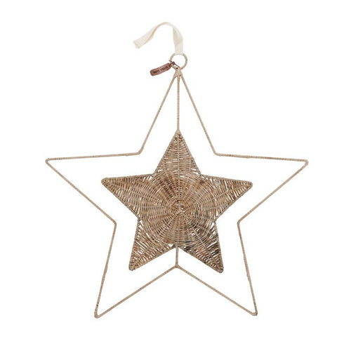 Riviera Maison Gwiazda rattanowa dekoracja na drzwi lub ścianę RR Star Door Decoration 32x42cm