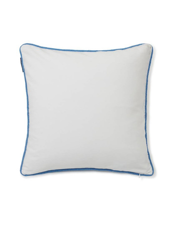 Lexington Poszewka na poduszkę Logo Organic Cotton Twill Pillow Cover bawełna 50x50cm biały/niebieski