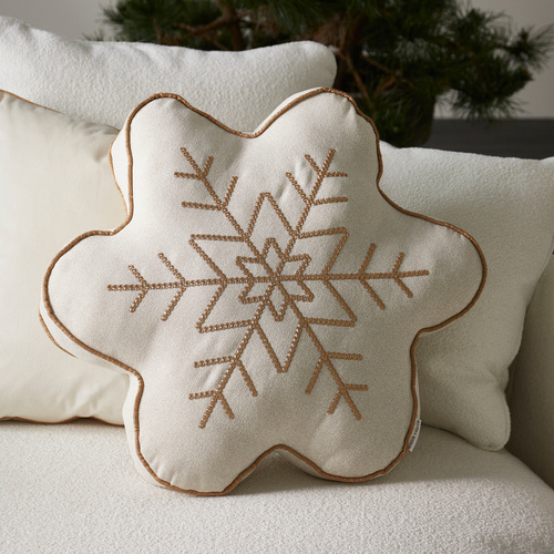 Riviera Maison Poduszka świąteczna śnieżynka Wonderful Snowflake Box Pillow 50x55cm poliester