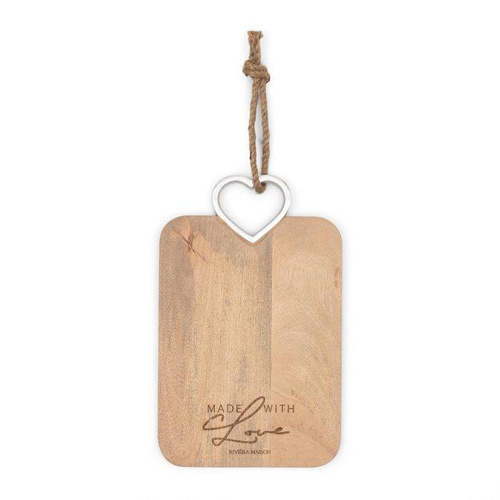 Riviera Maison Deska do krojenia lub serwowania Pretty Heart Chopping Board drewno mango 36x23cm