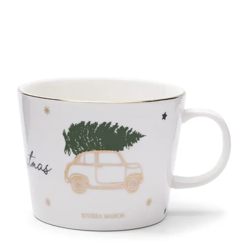 Riviera Maison Kubek świąteczny porcelanowy RM Driving Home For Christmas Mug 12x9,5x7,5cm poj. 250ml 