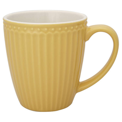 Greengate Kubek porcelanowy Alice Mug Alice Honey Mustard kolor miodowej musztardy 10x9cm 350ml