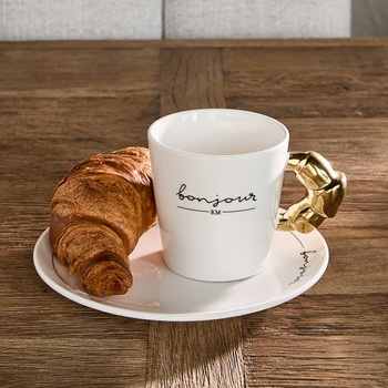Riviera Maison Kubek porcelanowy Bonjour Coffee Mug 350ml