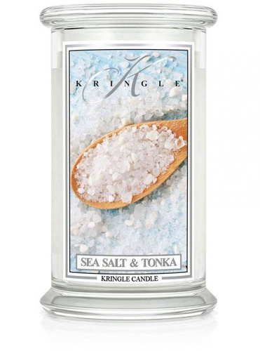 Kringle Candle świeca zapachowa Sea Salt & Tonka duża 623g z 2 knotami wosk sojowy