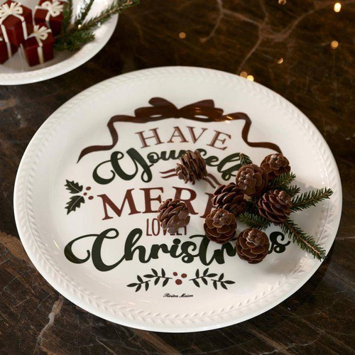 Riviera Maison Talerz do serwowania świąteczny RM Classic Christmas serving plate 31cm